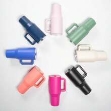 32oz Large Capacity Leak-Proof Insulated Car Cup With Handle And Sealed Lid - Multicolor - View 2
