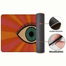 1pc Home Decor Eye Pattern Printed Linen Kitchen Rug, Kitchen Mat, Floor Mat, Bathroom Mat, Door Mat, 3D Printed Rectangular, Suitable For Living Room, Bedroom, Hallway, Bathroom, Laundry Room - Polyester Rug, Suitable For Indoor And Outdoor Home Decor - Multicolor - View 8