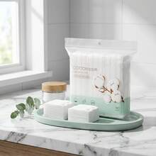 MINISO-180片純棉臉部化妝棉 柔軟卸妝與化妝水浸泡棉 袋裝，適用於臉部清潔與保濕，化妝必備 - 180片 - 查看 4