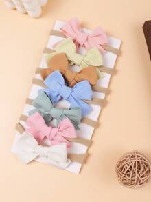 8pcs Girls Hair Accessories Set, Bow Hairbands, Sweet And Cute Hair Accessories, Suitable For Daily Use, Card Is For Photo Props, No Props Included In Shipment - Multicolor - View 7