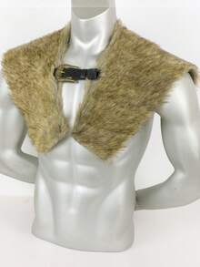 1 PC Medieval Viking/Norse Warrior Faux Fur Cape - LARP Photography Prop Cosplay Accessory,Halloween - Brown - View 6