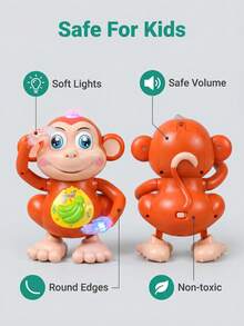Electric Monkey Toy, Glowing Dancing Music Baby Toy, Electric Toy With Music - Interactive Baby Learning Toy, Suitable For Children 2 Years And Older - Multicolor - View 5