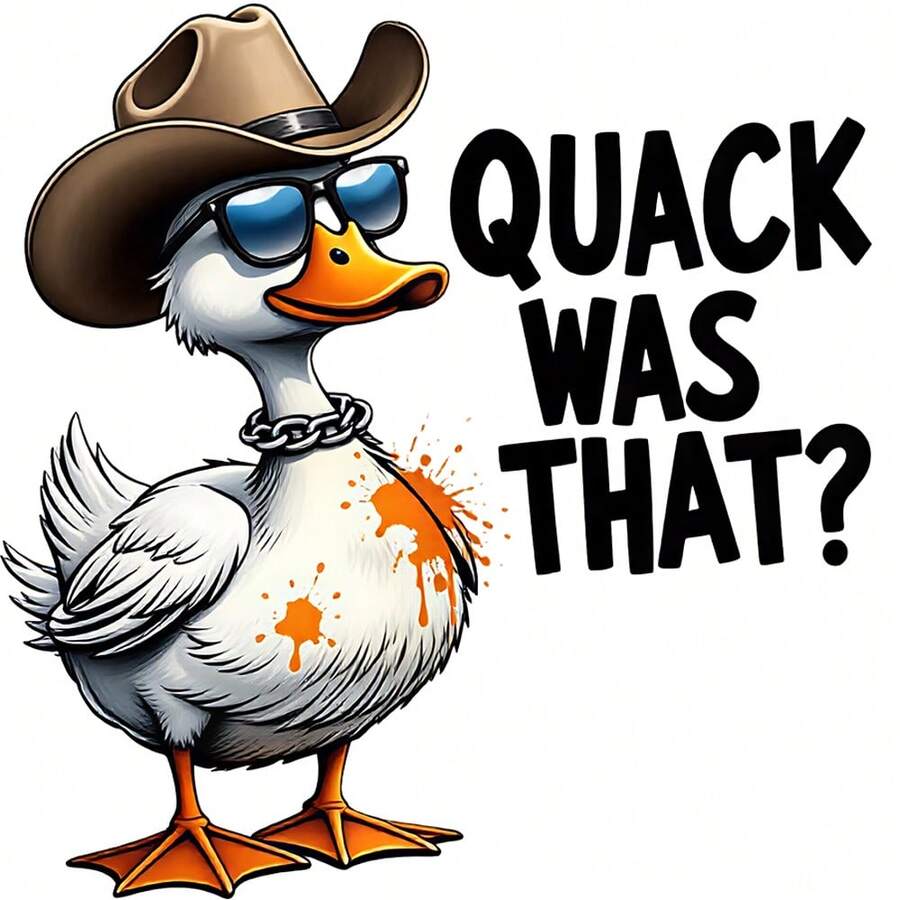 1/2/3入酷感牛仔鴨熱轉印貼，時尚眼鏡項鍊白鴨「QUACK WAS THAT?」趣味文字圖案熱轉印貼，乙烯基印花熱轉印貼紙，熨燙貼布貼，適用於枕頭、DIY、背包、T恤、帆布袋、衛衣、牛仔褲、衣物、縫紉用品