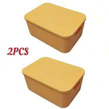 1pc Solid Color Multi-Function Storage Box With Lid, Suitable For Office, Home And Bathroom Organization, Snack Toy Supplies Storage Box - Multicolor - View 8