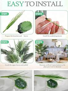2 Stück 120 cm große künstliche Pflanzen, künstliche Palmen, Real-Touch Monstera-Blatt Simulation grüne Pflanzen, für tropische Innen-/Außendekoration von Hausgärten, Hochzeiten, Partys, pflegeleichte künstliche Pflanzen für Raumdekoration, Heimdekoration, Wohnzimmer - Grün - Übersicht 8