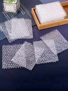 60/100pcs Transparent Plastic Bubble Packaging Bags, Reusable, Uncoated Durable Material, Clear Visible Design, Shockproof Bags, Suitable For Jewelry Display, Small Item Mailing And Shipping, Accessory Storage, Ideal For Small Business Daily Use - Multicolor - View 1