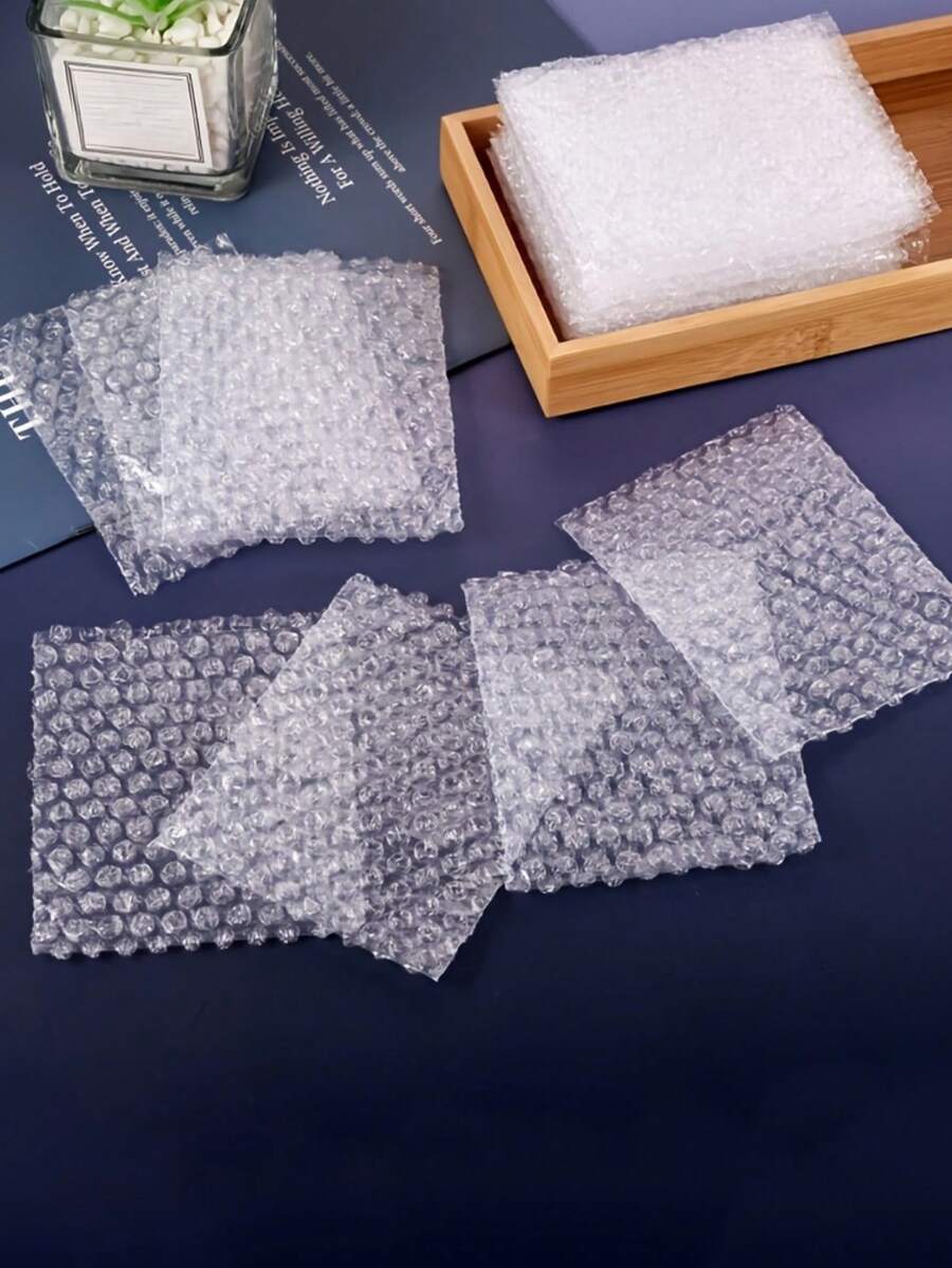 60/100pcs Transparent Plastic Bubble Packaging Bags, Reusable, Uncoated Durable Material, Clear Visible Design, Shockproof Bags, Suitable For Jewelry Display, Small Item Mailing And Shipping, Accessory Storage, Ideal For Small Business Daily Use - Multicolor - View 1