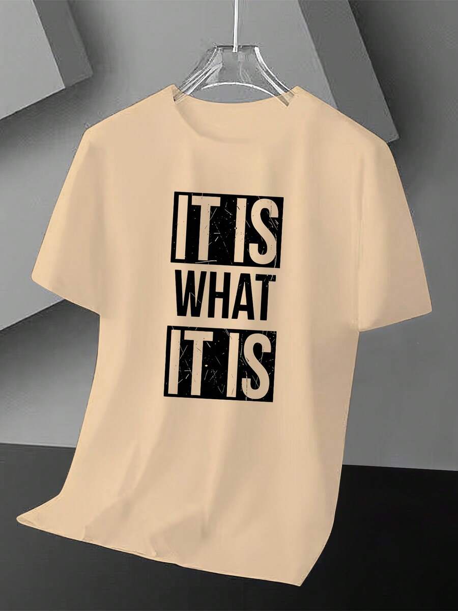 ¡Gran actitud! Camiseta de manga corta con estampado personalizado "Así es". - Albaricoque - Ver 1