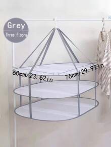 Multi-Layer Hanging Drying Rack, Windproof Drying Basket & Anti-Deformation Sweater Drying Net. Suitable For Balcony Drying And Clothing Storage In Living Room And Bedroom. - Multicolor - View 9