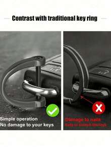 Circular D-Shaped Ring Screw Buckle Semi-Circular D-Shaped Ring, Suitable For Car Keychain, Metal Keychain Zinc Alloy Accessory Semi-Circular D-Shaped Horseshoe Buckle Detachable Luggage Pendant - Multicolor - View 4