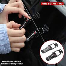 2 PCS Carbon Fiber Car Bumper Clips, SPORT Logo Fashion Design Car Bumper Safety Hook Lock, Universal Quick Release Front And Rear Bumper Trunk Fastener Clip Set, Universal Black, Suitable For Car And Truck Bumper, Mud Guard, Trunk Lid, Rear Body Parts Metal Fixing Clips, Car Decorative Accessories - Sporty Style - View 10
