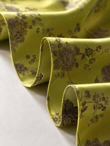 A Piece Of Brocade Silk Fabric With Floral Patterns, A High-Quality Material Suitable For Handcrafting. - Multicolor - View 8