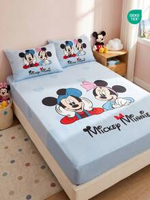 1 buah Sprei Fitted Motif Kartun Disney (Sarung Bantal Tidak Termasuk), Penutup Kasur Ramah Kulit, Perlengkapan Tidur Lucu, Pelindung Kasur Lembut dan Bernapas, Berbagai Gaya, Cocok untuk Kasur Twin/Full/Queen/King/California King, Dapat Dicuci dengan Mesin - MultiWarna - View 9