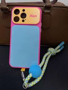 Ins Vibrant Dopamine Color Block Phone Case Compatible With IPhone 17 Pro Max 16 Pro Max 15 14 Pro 13, Unisex Couple Shockproof Protective Cover, Unique Aesthetic - Hot Pink - View 15