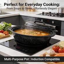 Oval Enamel Baking Pan/Pot With Black/Red Speckles. Professional Roasting Turkey And Beef Dish! High-Temperature Resistant, Oven Resistant, A Must-Have For Christmas And Thanksgiving Parties, Dishwasher - View 7