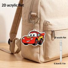 2D Flat Disney Cars Lightning McQueen New Acrylic Keychain, Unisex Fan Essential, Practical, Beautiful, Novel Keychain, Key Ring, Holiday Gift Decoration Key Pendant, Car Keychain, Backpack Wallet Keychain - Multicolor - View 9