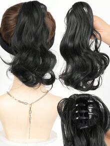 12 Inch Synthetic Ponytail Hairpiece For Women, Medium Length Short Curly Big Wave Wavy Hair Band Style, Halloween - Multicolor - View 16