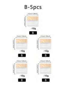 1件/2件/5件 磨砂透明玻璃可補充瓶，適用於面部眼霜乳液，便攜密封化妝品護膚品分裝瓶，旅行瓶，適用於乳霜、護唇膏、護膚品、彩妝，平價禮品，女性禮品 - 無色 - 查看 14