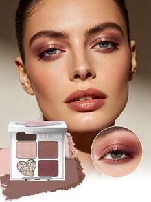 ROCK SWEET Palet Alis & Mata 5 Warna - Pensil Alis, Bedak Alis, Eyeshadow Netral, Highlighter Kontur, Tahan Keringat dan Tahan Lama (Hadiah Sempurna) - 05 Simfoni Lapangan - View 3