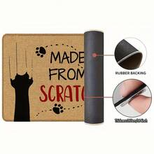 1pc, Home Decor, Cat Pattern Print, Linen Kitchen Rug, Kitchen Mat, Floor Mat, Bathroom Mat, Door Mat, 3D Print Rectangular, Suitable For Living Room, Bedroom, Hallway, Bathroom, Laundry Room - Polyester Carpet, Suitable For Indoor And Outdoor Home Decor - Multicolor - View 8