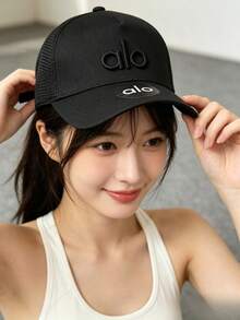 ALO 2026 New Letter Baseball Cap, Adjustable Dad Hat, Breathable Sun Protection, Outdoor Sports, Multi-Color  Fashion Hat Breathable Baseball Cap, Sun Protection Outdoor Sports Hat, Multi-Color Summer Cap - Black Lettering - View 7