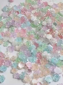 100 piezas de encantos de arte de uñas de resina con forma de rosa 3D y camelia perlada de 8mm+6mm, con parte posterior plana, fáciles de aplicar, adecuados para bodas, vacaciones, Día de la Juventud, diseño de uñas, fabricación de joyas, uñas tipo ataúd, uñas almendradas francesas, uñas largas/cortas, uñas ovaladas, uñas cuadradas, diseño de artesanía de joyería, diseño de gorro de graduación, funda de teléfono DIY, accesorios para uñas, gemas para uñas - Multicolor - Ver 6