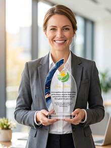 1pc Customized Logo & Text Acrylic Sailboat Trophy, Personalized Employee Appreciation Gift, Colleague Manager Team Member Recognition Award, Graduation Sports Retirement Commemorative Anniversary Gift - Multicolor - View 4