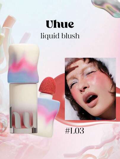 Uhue Liquid Blush L03, Lightweight Lotion Formula, Easy To Apply And Blend, Creates Natural Luminous Rosy Glow, Long-Lasting And Smudge-Proof, Suitable For All Skin Types, 4.5ml/0.15 Fl Oz