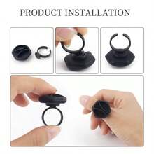 10 Peças Copos de Anel de Silicone Destacáveis, Recipientes de Tinta Reutilizáveis com Anéis de Dedo Ajustáveis, Ferramentas Essenciais para Técnicos Profissionais e Entusiastas de DIY - Preto - Visão 4