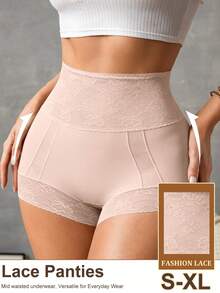 1pc Women's High Waist Tummy Control Butt Lifting Shapewear Panties, Suitable For Various Occasions - Champagne - View 5