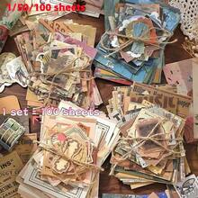 100 tờ giấy phong cách vintage retro, giấy vintage chất lượng cao, giấy nền phong cách INS, gói giấy trang trí scrapbook - Nhiều kiểu dáng - Xem 11