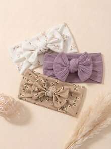 3pcs Cute Candy Color Nylon Bow Baby Headband Summer Princess Baby Hair Accessory Set Suitable For Daily Use In All Seasons - Multicolor - View 5