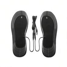 Full Foot Coverage USB Powered Adjustable Temperature Electric Heated Insoles Winter Warm Insoles - Black - View 6