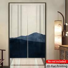 [2D Flat Print] 1pc Minimalist Abstract Mountain Outline Japanese Style Printed Door Curtain, 100% Polyester, Comfortable And Soft, Home Partition Decorative Screen, Practical Shop Room Divider Screen, Living Room And Bedroom Partition Design (Curtain Rod Not Included) - 1PC - View 6