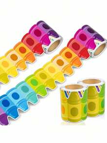 73cm/1 Roll Rainbow Crayon Decorative Border, Suitable For School Classroom Blackboard, Bulletin Board, Wall, Window, Door Decoration, Party Decoration, Home Decoration, DIY Decoration, Back To School Decoration School Supplies - Rectangle - View 8