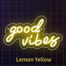 1個 Good Vibes LED 霓虹燈 綠色霓虹燈 剪影壁燈 遊戲室裝飾 家居裝飾 生日禮物 壁飾 壁燈 卡通夜燈 壁飾 男友生日禮物 聖誕 5V USB 供電 附內線開關 - 青檸色 - 查看 9