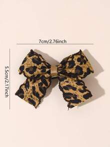 10pcs/2pcs Multicolor Leopard Print Polka Dot Bow Hair Clips, Fabric Versatile Barrettes, Suitable Hair Accessories Gift For Girls Teens Daily&School Wear - Multicolor - View 7