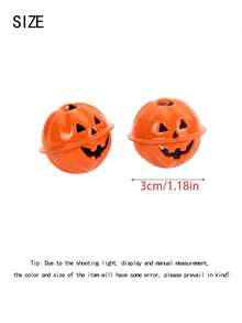 5pcs Metal Halloween Pumpkin Bells - Handmade Bell Hanging Decor, Orange & Black Jack-O'-Lantern Design, Suitable For DIY Crafts, Pet Collars, Home Party Decoration, Keychain Accessories, Ghost Party Accessories, Halloween, Thanksgiving, Harvest Festival Gift Pendants - Multiple Styles - View 4