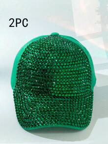 1 pieza Gorra de béisbol de protección solar para mujer con diamantes de imitación en color AB, Halloween - Multicolor - Ver 29