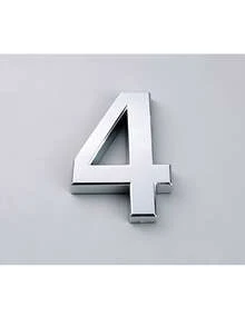 1pc ABS Digital Signage Minimalist Mirror Silver Geometric Shape Self-Adhesive Backing No Drilling Sun Protection Waterproof Number Sign Suitable For Apartment Door Residential House Number - House Number - View 7