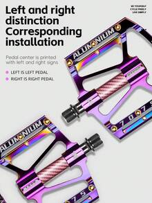 WEST BIKING Bicycle Pedals 3-Bearing Wide Anti-Slip Aluminum Alloy Pedals Personalized Cycling Gear Accessories - Multicolor - View 12