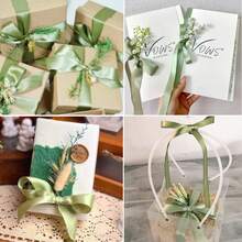 10 Yards Fresh Matcha Green Single-Sided Dense Satin Ribbon | Gift Wrapping, Floral Decoration, Clothing Accessory, Handmade DIY, Home Decor Multi-Purpose, Smooth Texture, Creates Exquisite Styles, Suitable For Daily Dressing And Gift Decoration (0.6cm/1cm/1.5cm/2.5cm/2cm) - Matcha Green - View 3