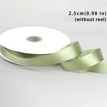 10 Yards Fresh Matcha Green Single-Sided Dense Satin Ribbon | Gift Wrapping, Floral Decoration, Clothing Accessory, Handmade DIY, Home Decor Multi-Purpose, Smooth Texture, Creates Exquisite Styles, Suitable For Daily Dressing And Gift Decoration (0.6cm/1cm/1.5cm/2.5cm/2cm) - Matcha Green - View 9