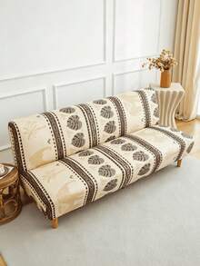 1pc Sofa Bed Cover Printed High Elasticity Easy Installation Multiple Sizes Plant Leaf Pattern Printed All Seasons Home Essential - Multicolor - View 8