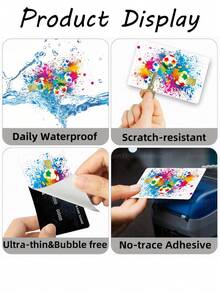1pc Colorful Soccer Credit Card Sticker Privacy Protection Card Skin, Sports Ball Game Party Birthday Gift PVC Material Anti-Fingerprint Anti-Scratch Wear-Resistant Card Sleeve, Suitable For Men, Women, Couples, Small Chip Card, Bank Card, Credit Card, Transit Card, Student Campus Card Personalized DIY - Type a - View 9