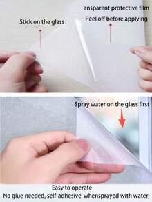 Thickened Frosted Glass Window Film, Privacy Anti-Peeping Translucent Opaque Glass Sticker For Office And Bathroom - White - View 1