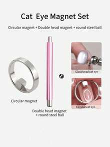 1pc/2pcs/3pcs Round Cat Eye Magnetic Nail Art Tool, Professional Round Magnet, Instant Round Effect, Strong Adsorption, Suitable For Gel Nail Art, Nail Art Tool, Nail Art Supplies, Back To School Gift, Summer Nail Art - Multicolor - View 2