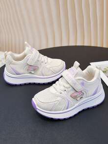 1 Pair Kids' Sports Shoes, Fashion Design, Comfortable & Breathable Woven Sneakers - Soft, Lightweight, Flexible Shoes, Suitable For Outdoor Activities, Play, School And Casual Wear - Perfect For Growing Feet - Purple - View 6