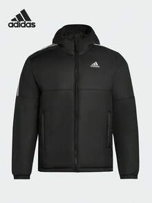 Adidas/Authentic Men's Warm Sports Hooded Padded Coat KF6755 - Black - View 1