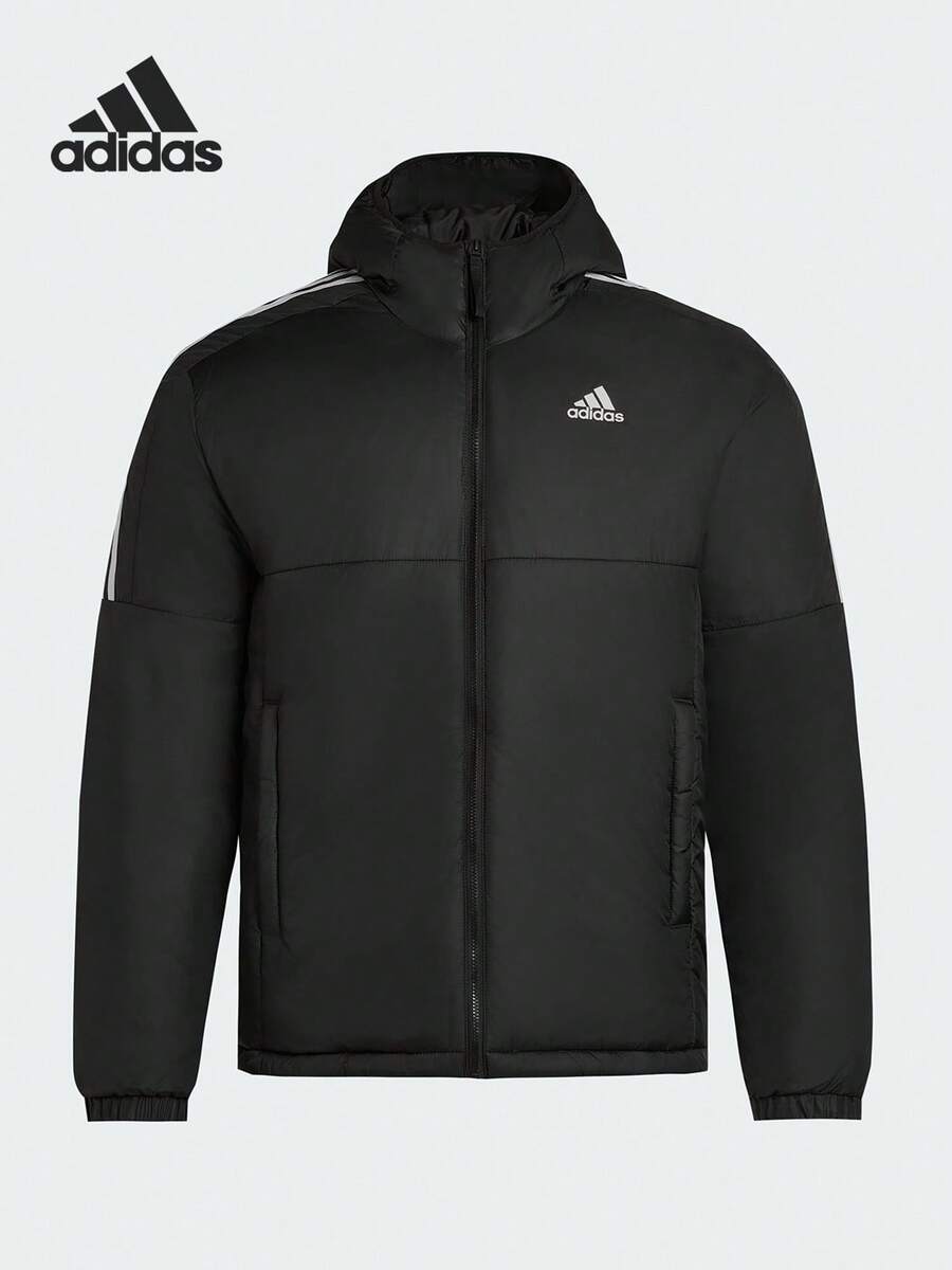 Adidas/Authentic Men's Warm Sports Hooded Padded Coat KF6755 - Black - View 1